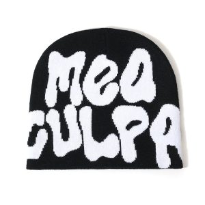 Warm knitted cap letters 1210